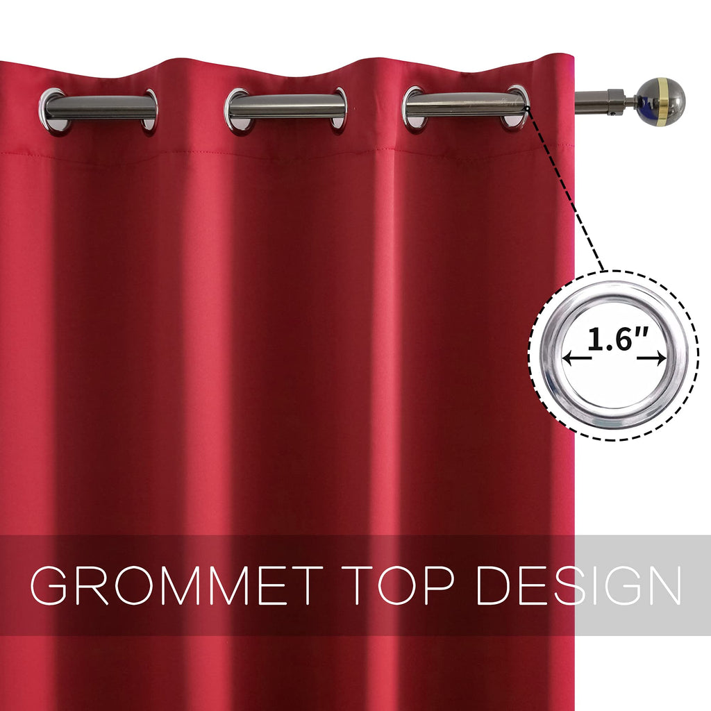 Solid Grommet Top Blackout Curtain Valance - Window Treatment Short Straight Drape Valance Set of 2 Panels (52 X 18