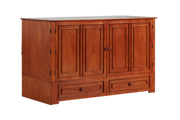 Paradiseo Murphy Cabinet Chest Bed with Charging Station 8 Inch, Queen (Cherry)