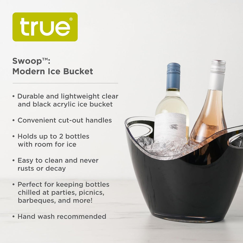Modern Wine & Champagne Bucket | Black Ice Beverage Tub - Indoor & Outdoor Great for Parties - 2 Bottles Capacity