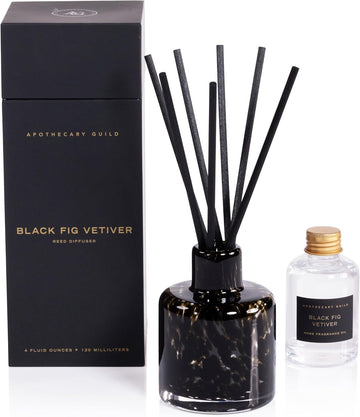 Apothecary Guild Opal Glass Reed Diffuser, 4 oz- Black Fig Vetiver - Set of 3
