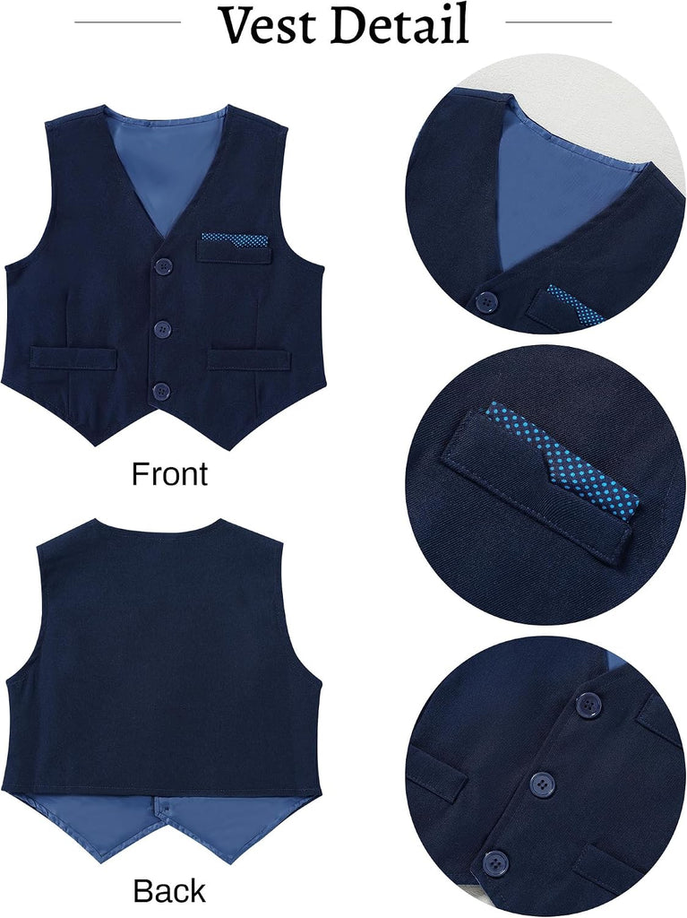 Toddler Baby Boy Clothes Suit Gentleman Wedding Outfits Formal Dress Shirt/Bowtie/Vest/Suspender Pants 1-9 Years