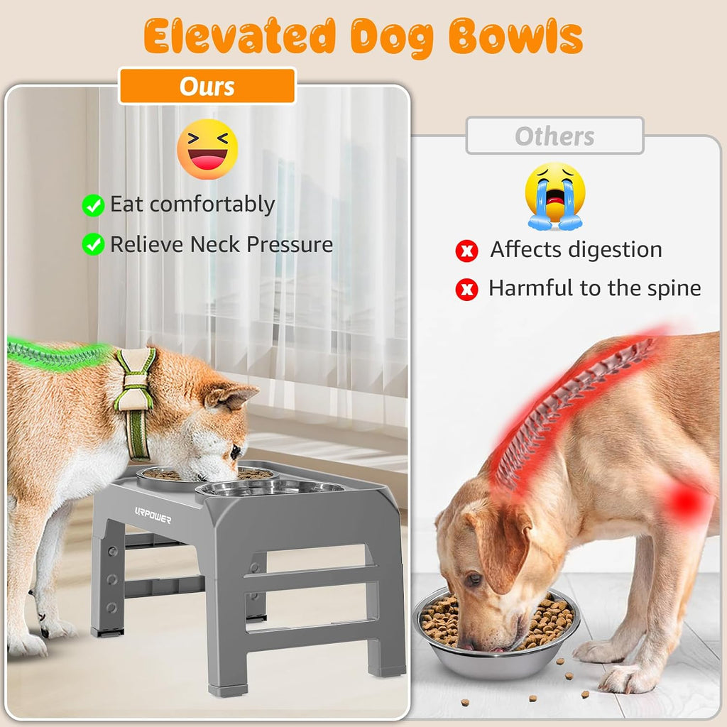 Raised Dog Bowls 4 Height Adjustable Elevated Bowl Stand