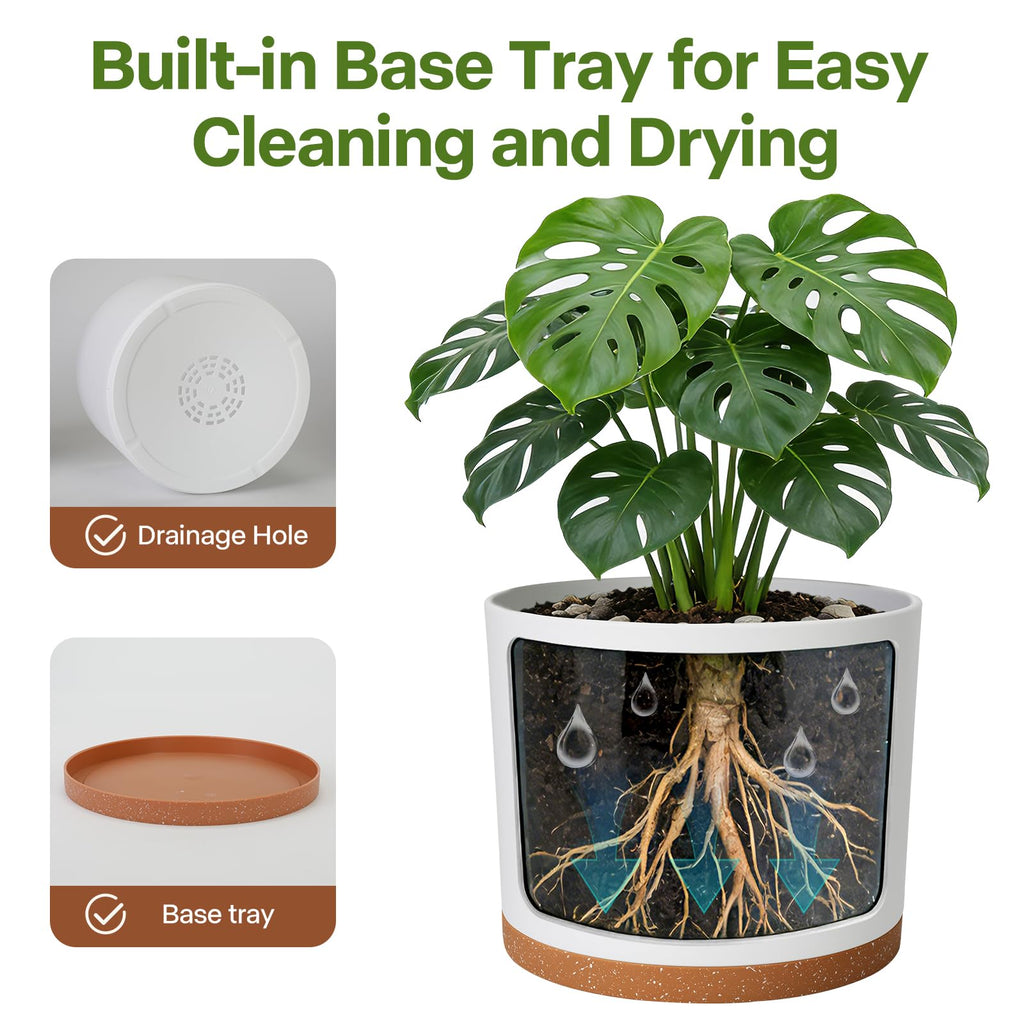 3 Pack Cylinder Planter Set 10/9/8 Inch White Indoor Plant Pots