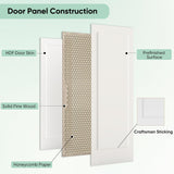 30"x80" 1-Panel Prefinished Laminate White Hollow Core Door Slab, Pre-Assembled Waterproof Shaker Style Interior Door