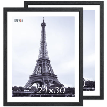 24x30 Frame, Black Wood Puzzle Frames for Wall Display, 2 Pack