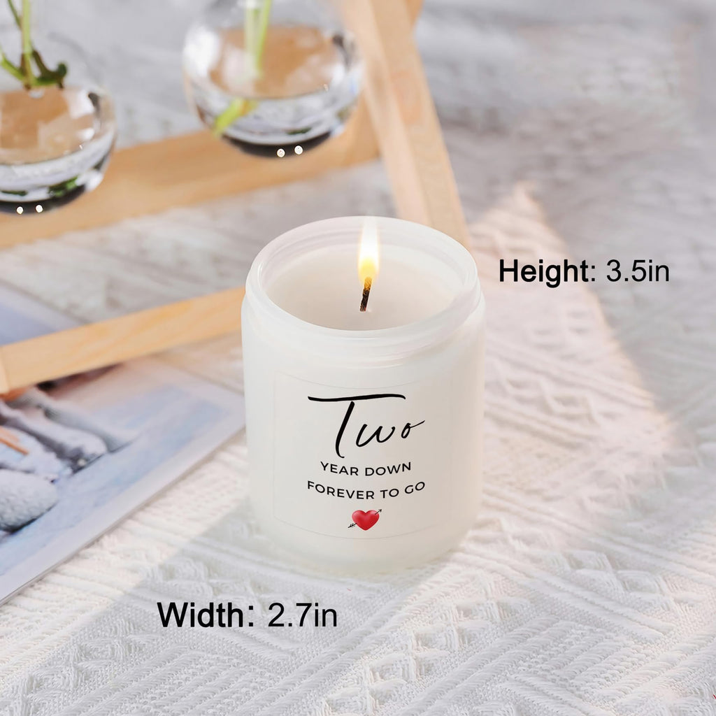 2 Year, 2nd, Two Year, Second Anniversary Candles Gifts for Him Her Couple- Best Happy Cotton Girlfriend Boyfriend