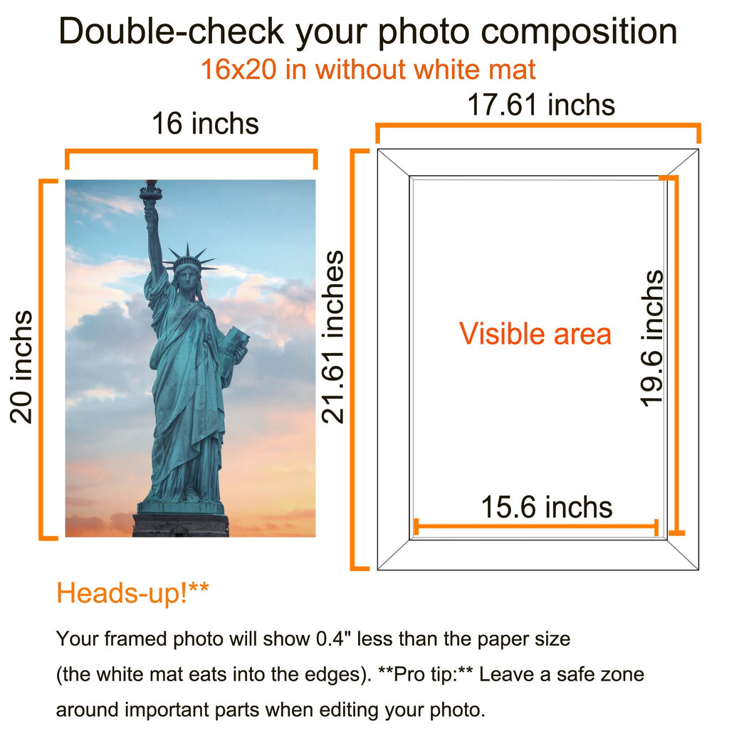 16x20 Picture Frame Rustic Brown, Poster Frame Display Prints 11x14 with Mat or 16x20 Without Mat, 4PCS