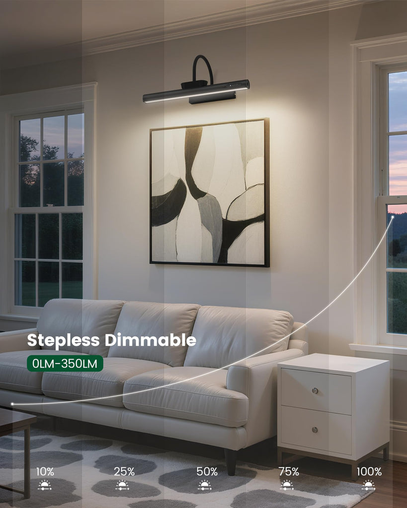 Battery Operated Picture Lights for Wall Magnetic, 19.7in Black