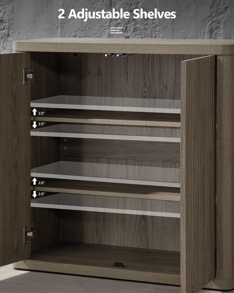 Buffet Cabinet with Storage 138.4" Sideboard Accent Modern Credenza with Doors & Shelves Fluted Tall Media Console