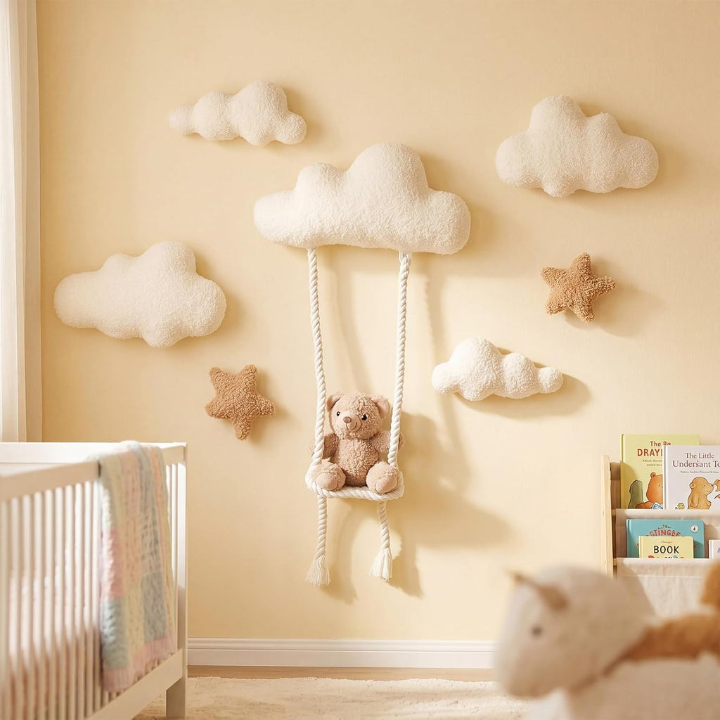 7 Pcs Teddy Bear Nursery Wall Decor Swing Bear Nursery Wall Art