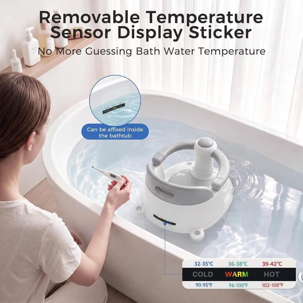 Bath Seat for Babies 6 Months & Up, Temperature Alert Baby Bathtub Seat for Babies Sitting Up, Non-Slip Toddler Bath