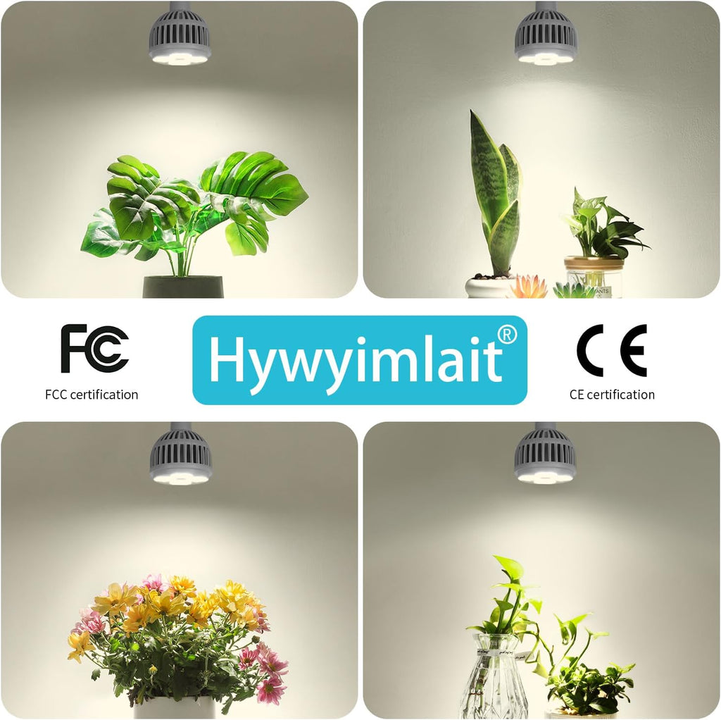 Grow Lights for Indoor Plants, Full Spectrum 4000K, 22W Plant Light Bulb with High PPFD, E27 Base, LED Energy Saving