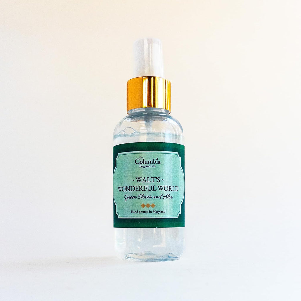 Walt's Wonderful World Fragrance Gift Set - Green Clover & Aloe - Disney Resort Inspired Candle, Room Spray &
