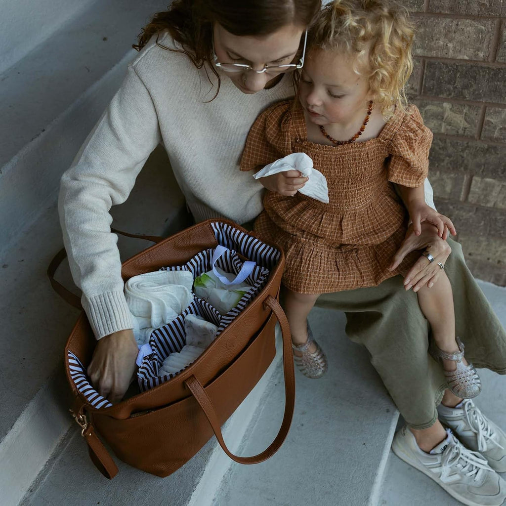 Diaper Bag Tote, Vegan Leather Diaper Bag Purse & Insert