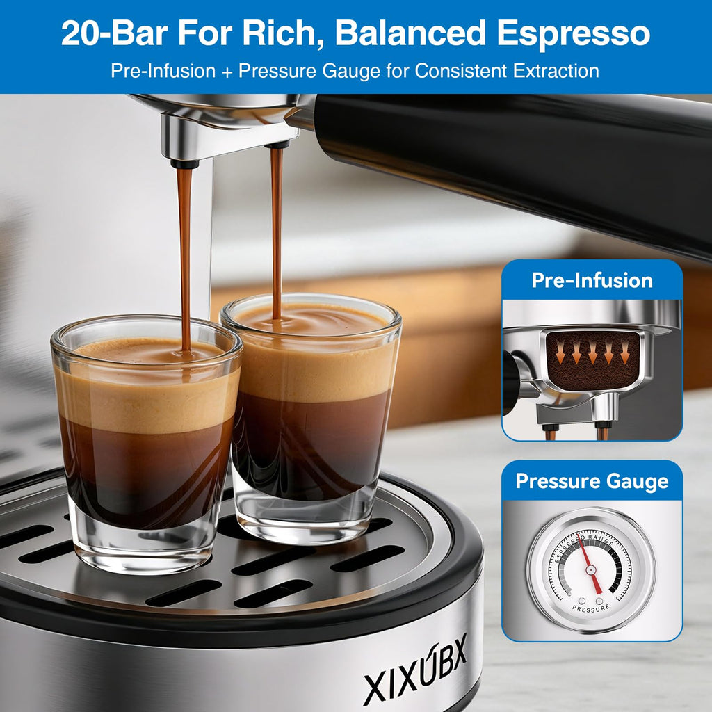 20 Bar Espresso Machine with Milk Frother, Touchscreen, Silver