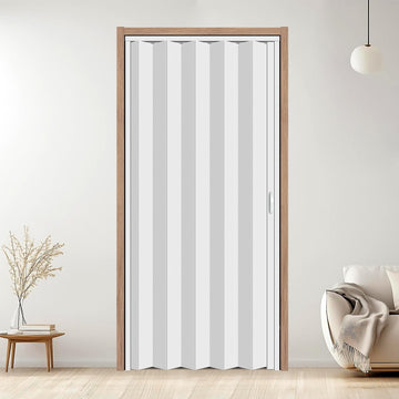 36" x 80" Accordion Door with Lock and Handle, White