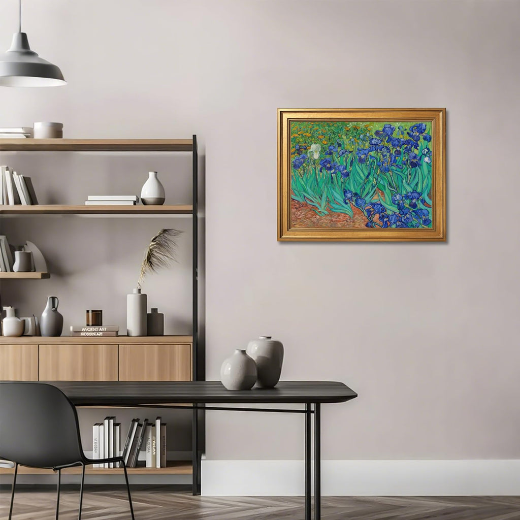 Gold Framed Irises by Vincent Van Gogh Poster 1890 Dutch Flower Landsacpe Wall Art Vintage Oil Paintings Reproduction