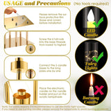 Tessco 4 Pcs 6 Arm Wedding Gold Candelabra Table Centerpiece 46.5" Floor Candle Holder Metal Tall Candlestick Acrylic
