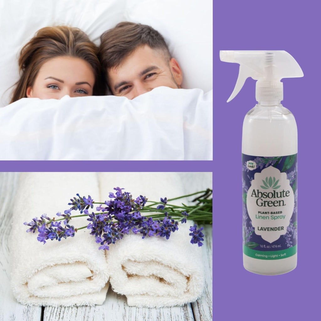Lavender Linen and Fabric Spray, Freshen Fabrics, Laundry and Pillows, Pet Safe, Natural Lavender Scent, 16 oz - Set of 16