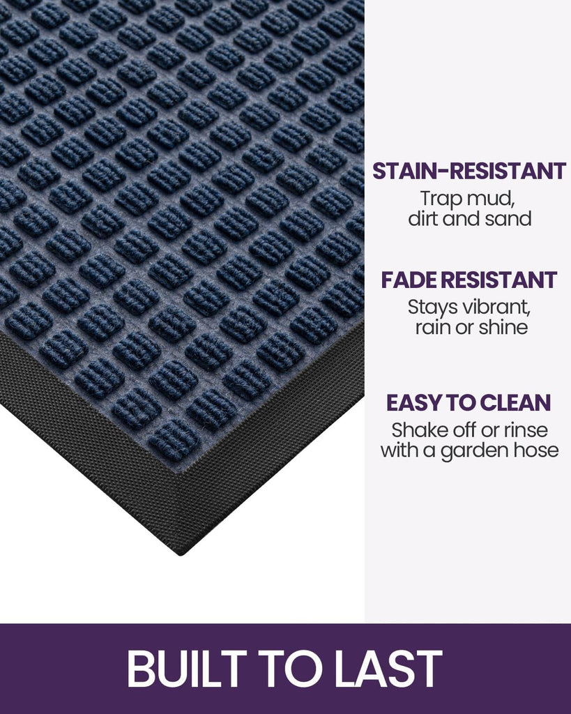 Front Door Mat Outside Entrance 24x36 Rubber Entry Doormat Squares
