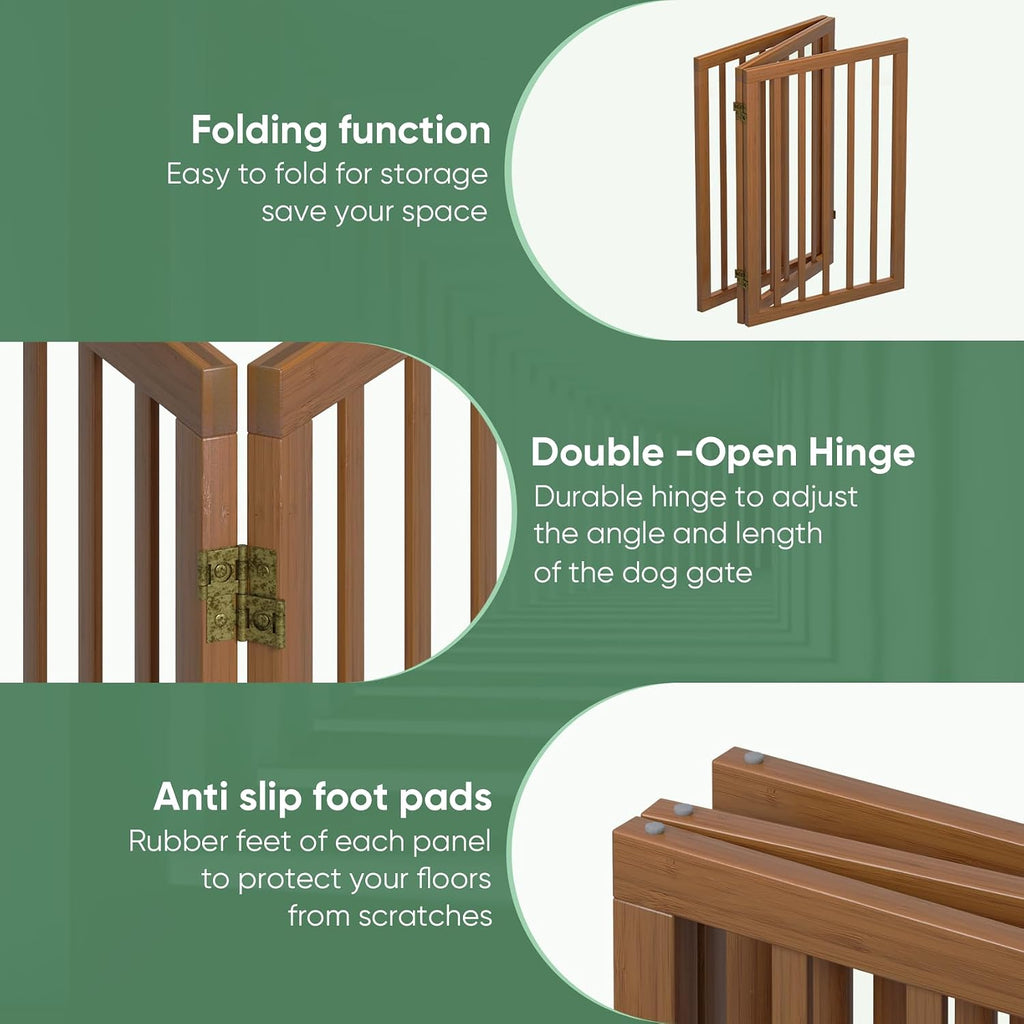 Dog Gates for Doorways, Tall Dog Gate Indoor, Foldable Pet Gates for Doorways Bedroom, Freestanding Puppy Gate