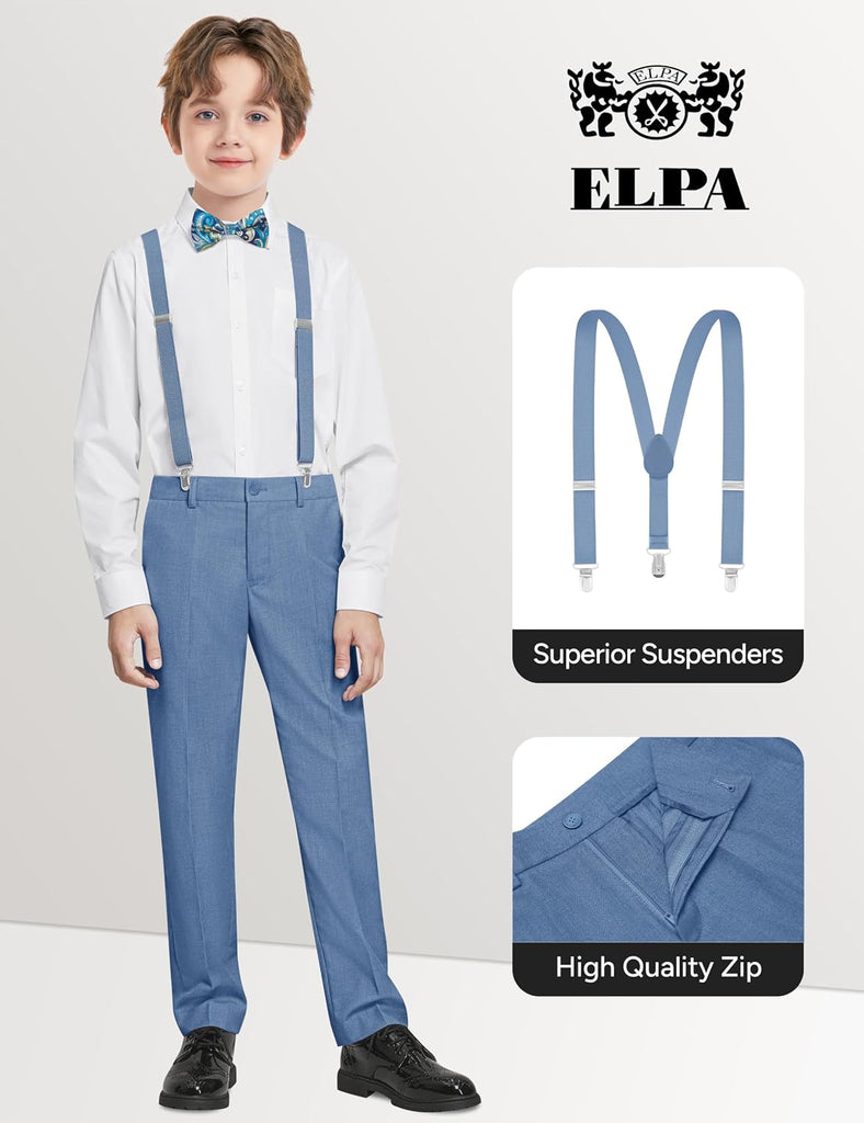 Boys' Formal Suit Vest Set with Suspender, Kids Suit for Wedding
