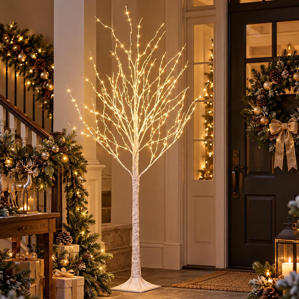 Lighted Birch Twig Tree with Fairy Lights 6FT 321L LED Decorative Lights