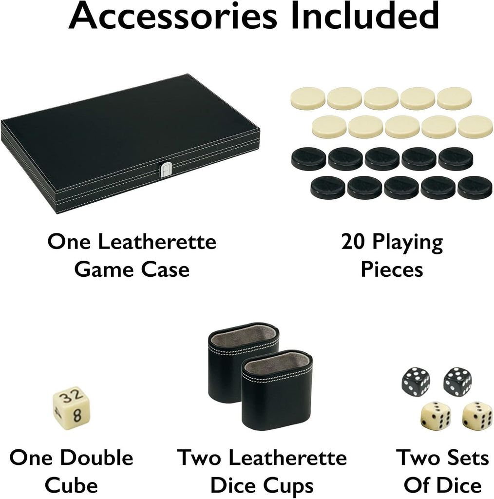 Mainstreet Classics 18-Inch Backgammon Board Game Set