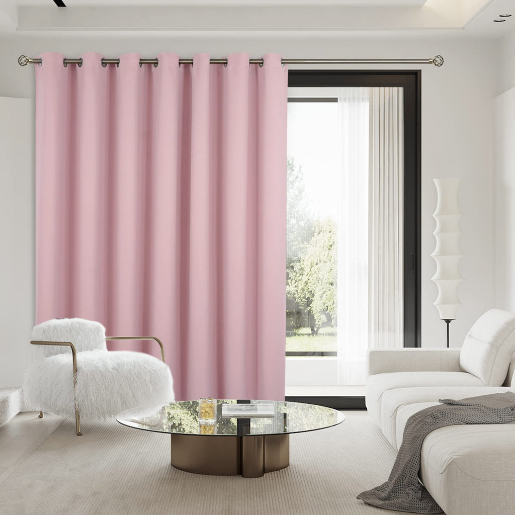 Pink Sliding Door Room Divider Curtains 96 Inches Long 1 Panel