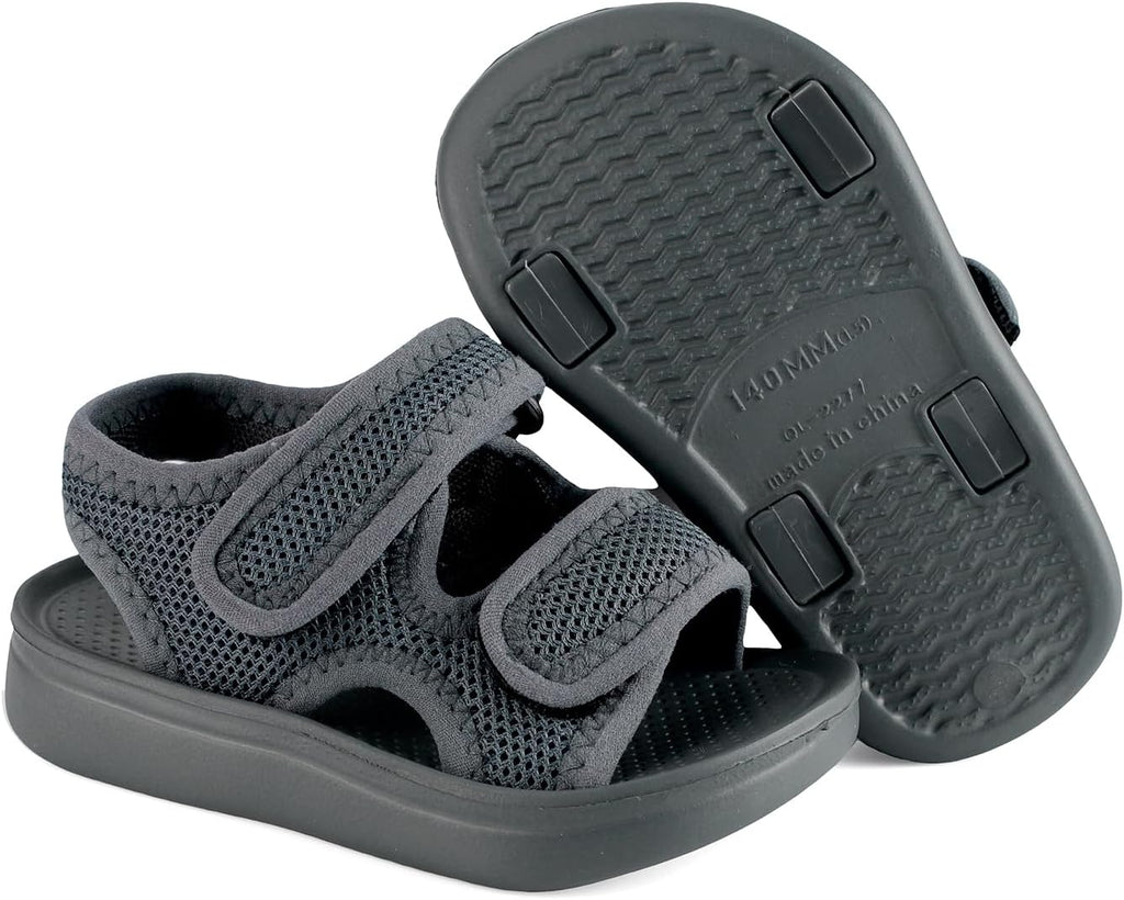 Unisex Kids Summer Slide Sandals Baby Comfort Anti-Slip Open Toe Adjustable Walking Beach Shower Shoes for Boys Girls