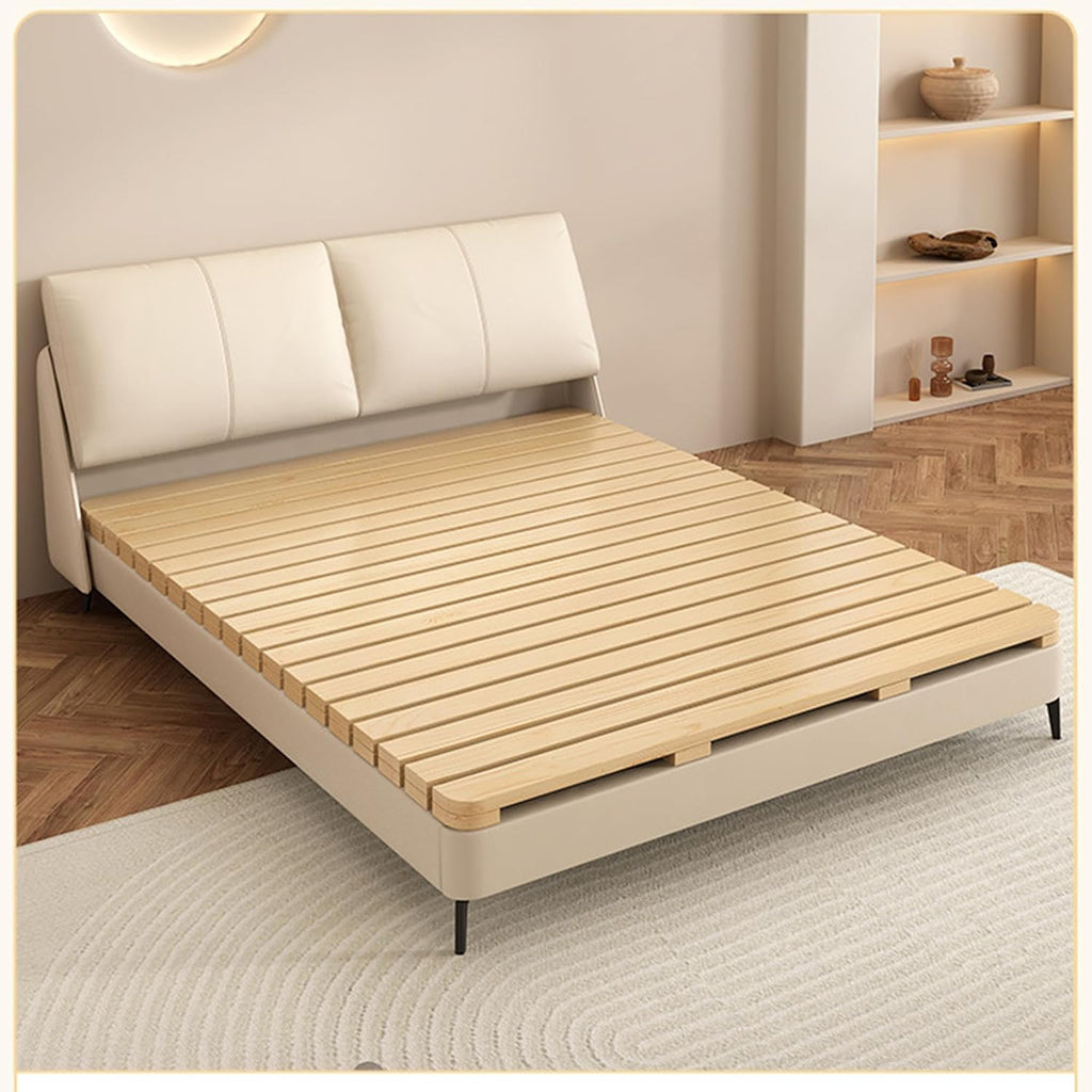 Scandinavian Natural Wood Slatted Roll-Up Bed Base, Japanese Style Tatami Mattress Support Platform, 47 x 24 Inches