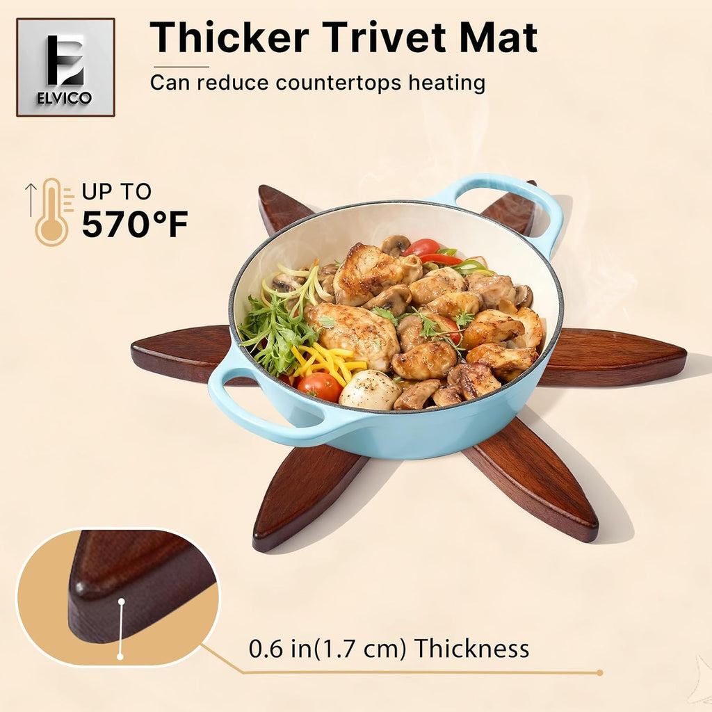 Wooden Trivets for Hot Dishes, Wooden Tree Trivet + 1 Stand - Set of 4
