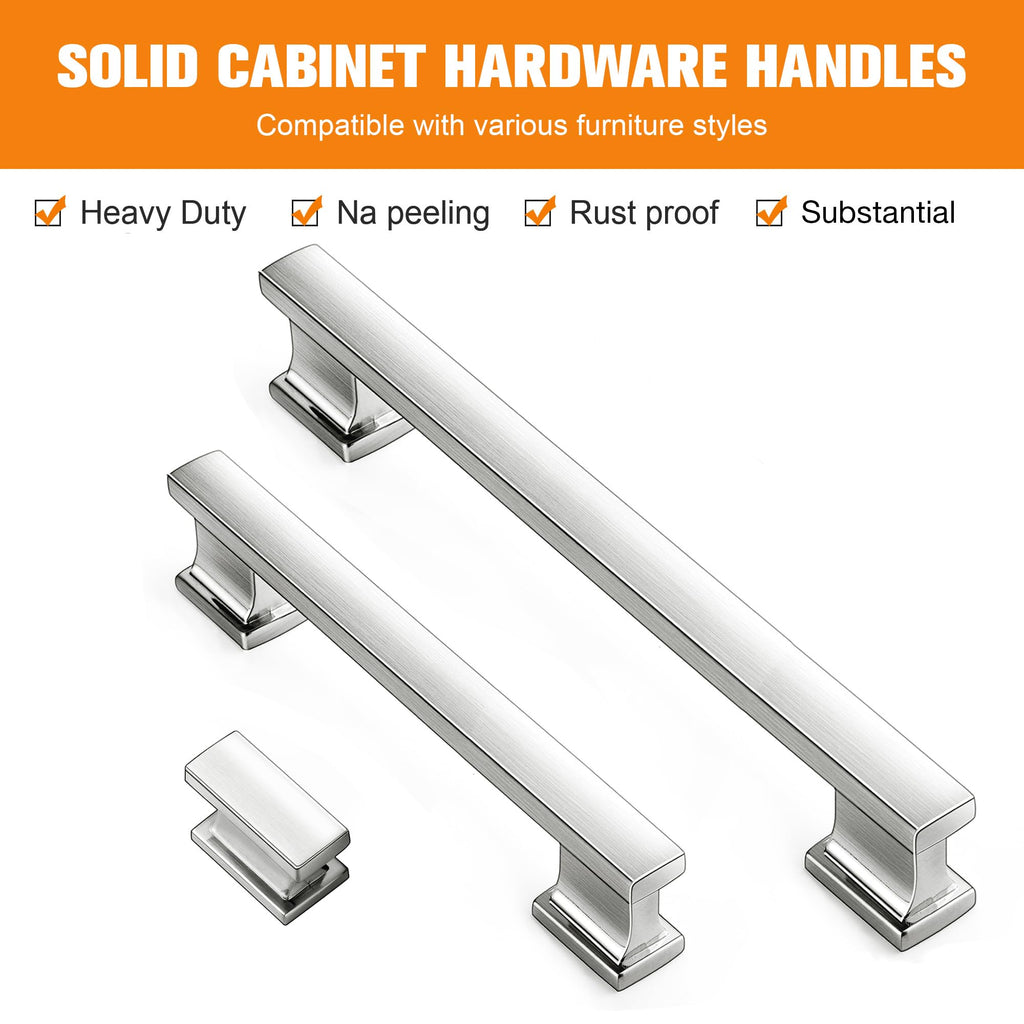 20 Pack Brushed Nickel Cabinet Pulls,5 Inch(128mm) Kitchen Cabinet Handles, Drawer Pulls Handles Cabinets Hardware