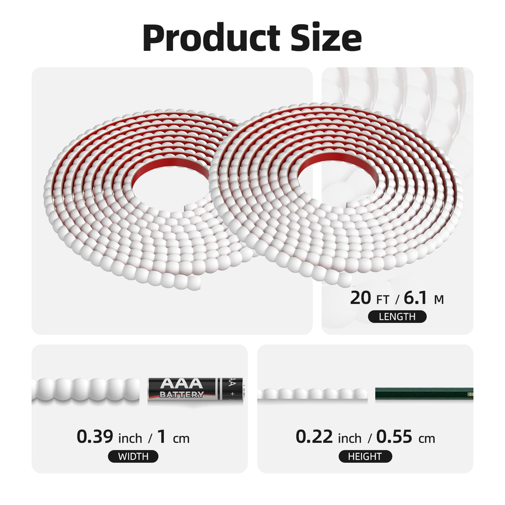 20ft Decorative Bead Pearl Peel and Stick , White