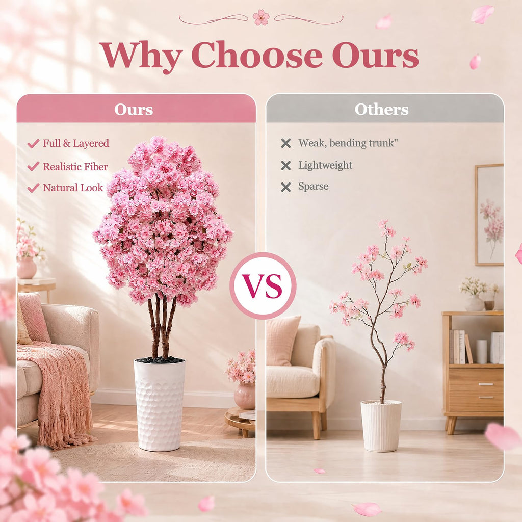 Artificial Cherry Blossom Tree 5FT - Fake Flower Tree Indoor Outdoor
