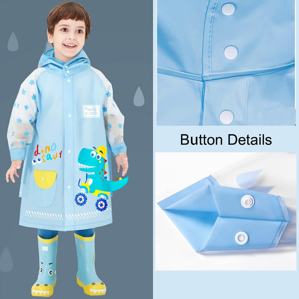 Kids Raincoats for Girls Boys Waterproof Rain Jacket Cartoon Dinosaur Children Toddler Rain Wear Children Rain Poncho