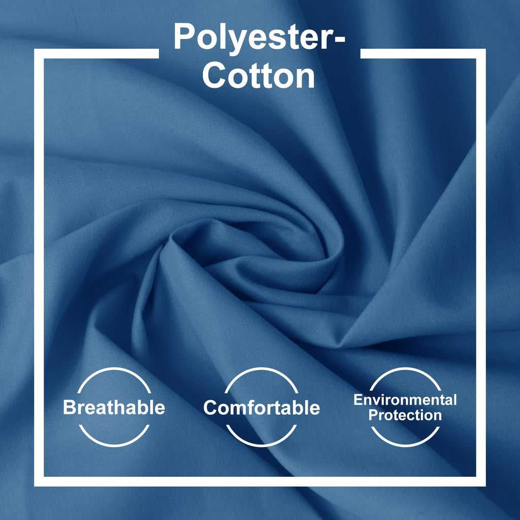 Cotton Polyester Broadcloth Fabric 57" Wide by The Yard Soft, Lightweight & Breathable Material for Sewing, Lining