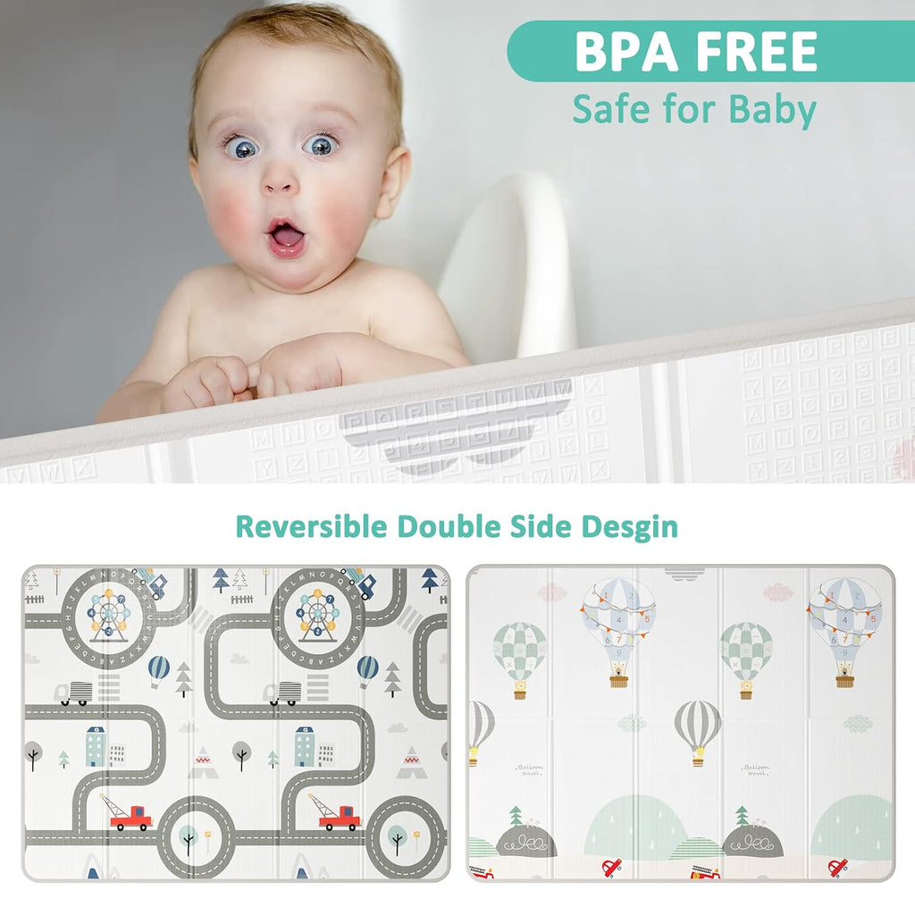 79x59inch Play Mat for Baby - Extra Large, Non-Toxic, Waterproof Playmat for Indoor and Outdoor Use