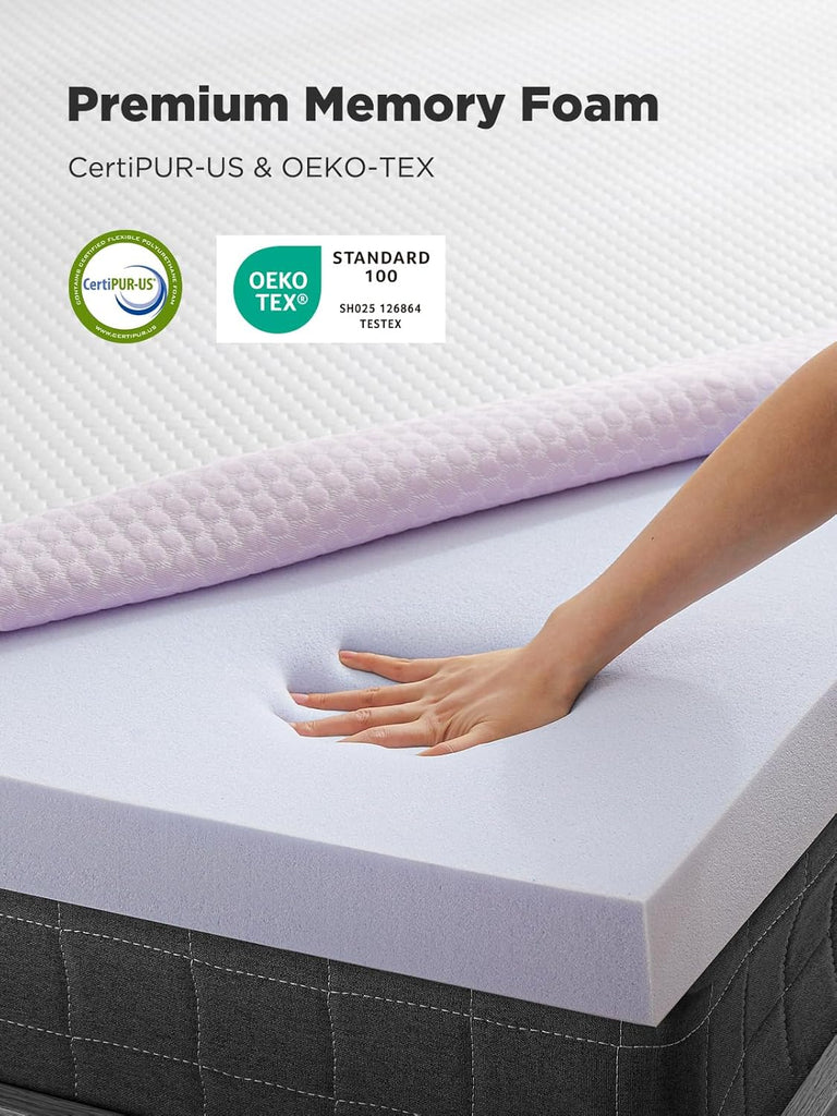 Queen Mattress Topper, 3 Inch Gel Memory Foam Mattress Topper for Pressure Relief, Premium Soft Cooling Sleep