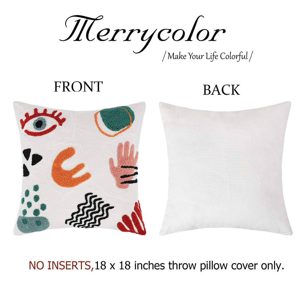 Boho Abstract Pillow Covers Colorful Woman Face Line Cute Pillow Cases Mid Century Aesthetic Modern Boho Pillows