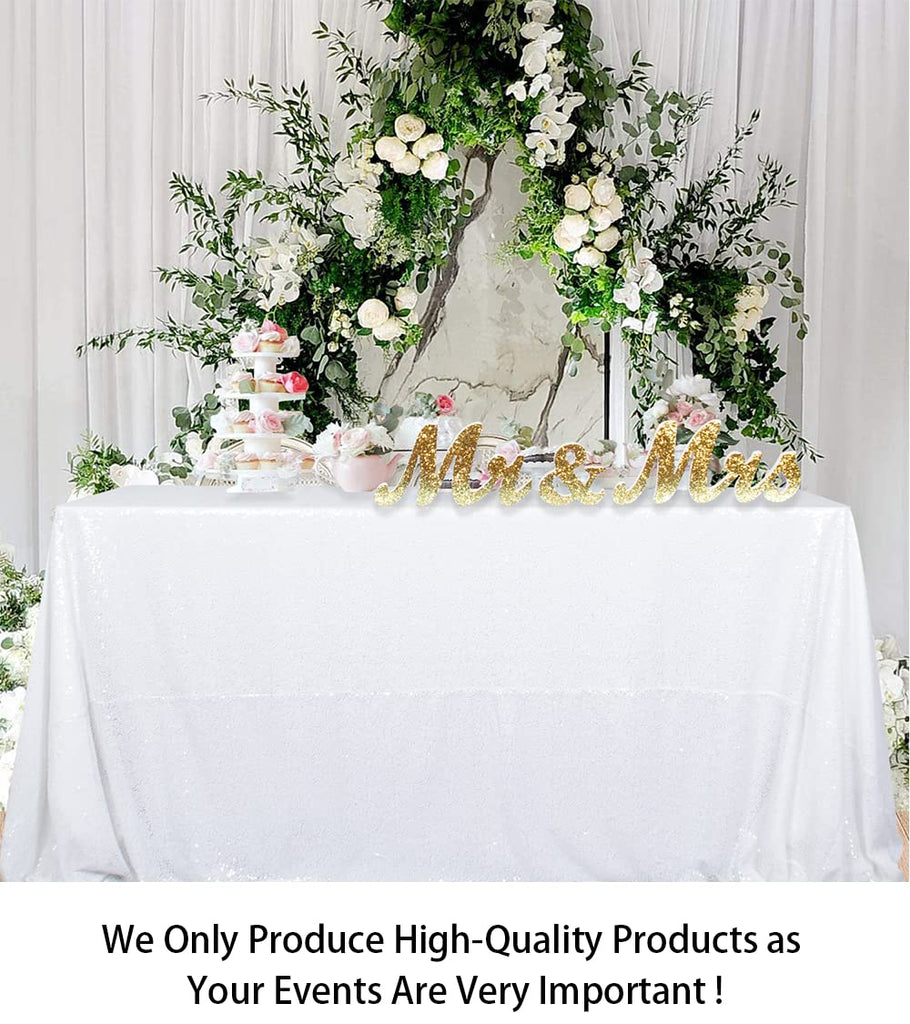 60" X 102" White Sequin Tablecloth, Wedding Table Cloth, Sparkle Sequin Linens, Sequin Tablecloth Rectangle