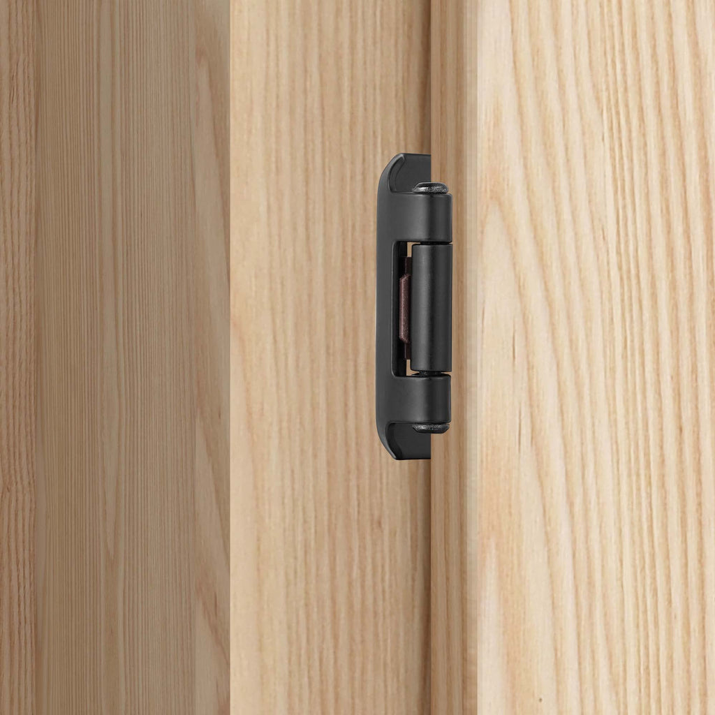 Matte Black Kitchen Cabinet Hinges, 1/2" Overlay, 4 Pack