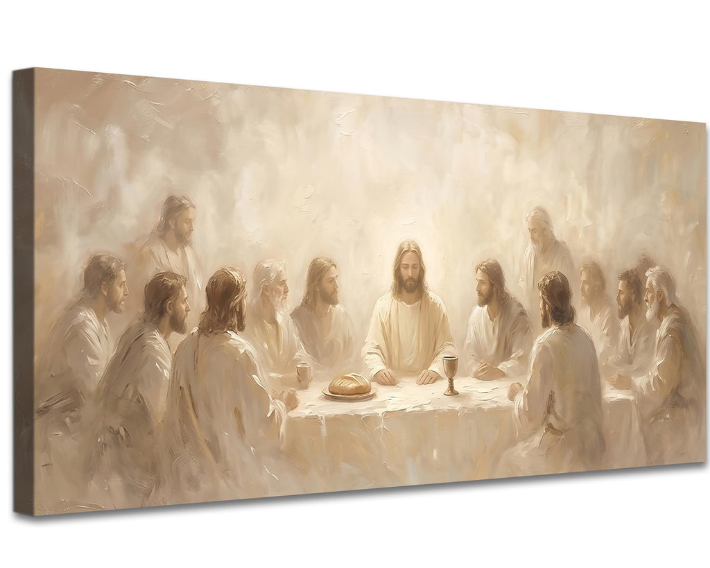 The Last Supper Canvas Wall Art, Renaissance-Inspired Christian Religious Wall Decor, Gallery Wrapped Canvas