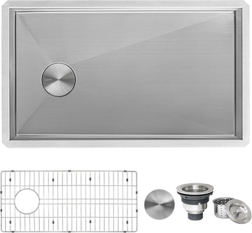 32-in Reversible Offset-Drain Undermount Kitchen Sink - RVH7490