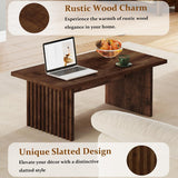 Coffee Table, Farmhouse Wood Center Table, Rectangle Mid-Century Living Room Tables
