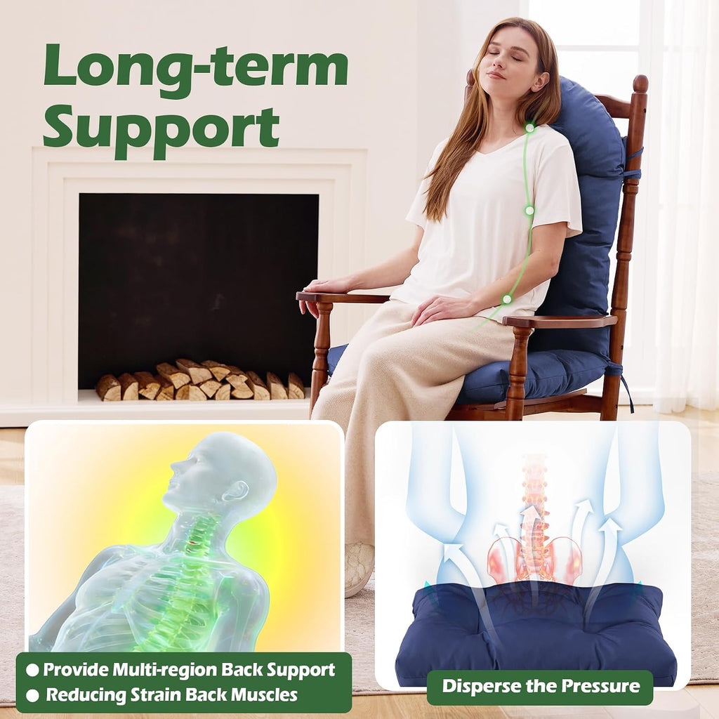 Rocking Chair Cushions, Indoor/Outdoor Adirondack Chair Cushion, Waterproof and Fade-Resistant Rocking Chairs Pads