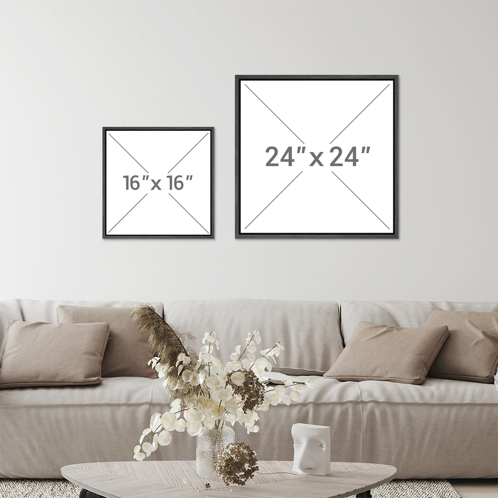 Framed Canvas Print Wall Art Set Abstract Grid Pattern Artwork, Neutral Geometric Illustrations Modern Art Minimal