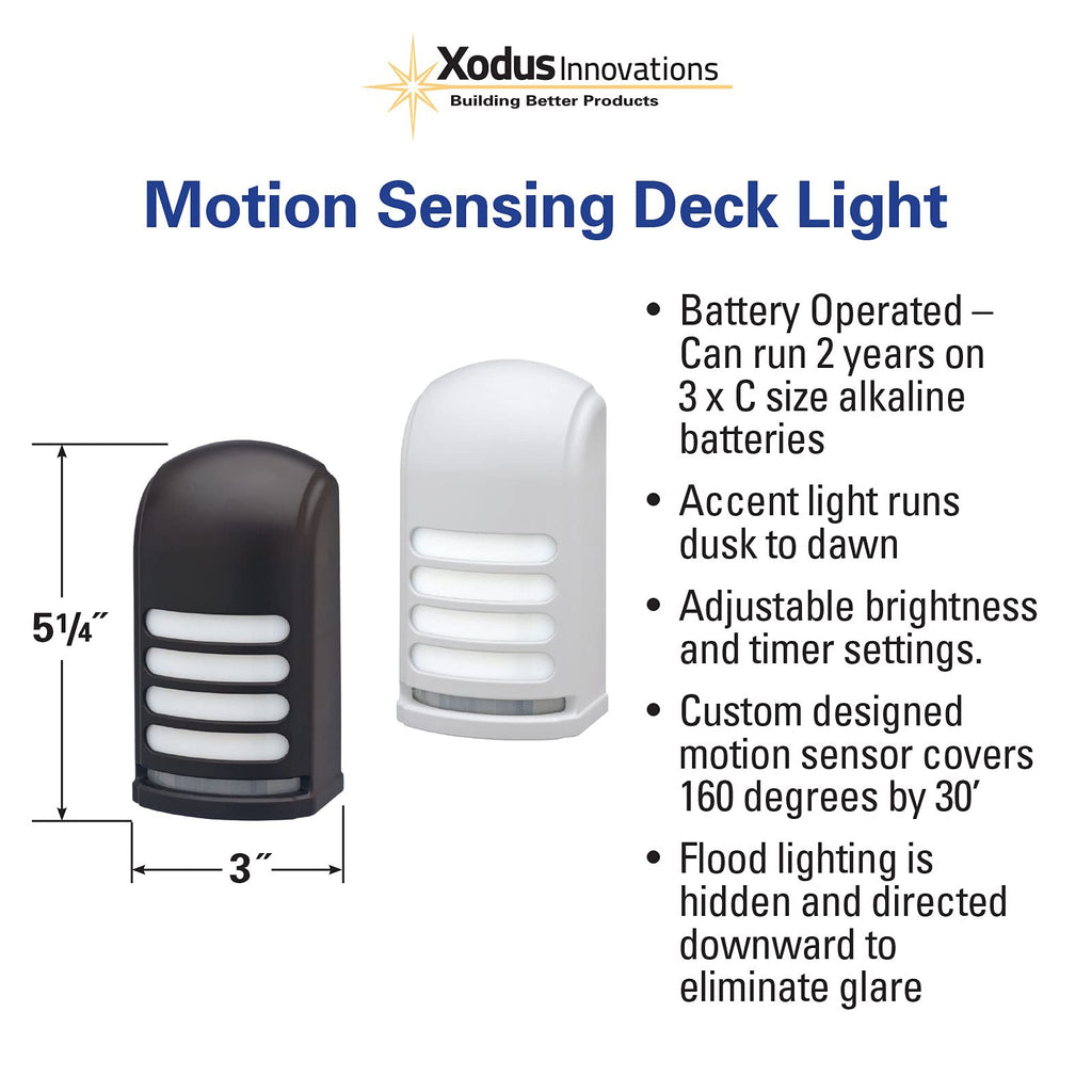 Battery Operated LED Deck & Stair Light, Motion Sensor, Bronze