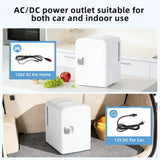 4L/6 Can Portable Mini Fridge,Personal Compact Refrigerator,Small Cooler for Food,Drinks or Skin Care, AC/DC for