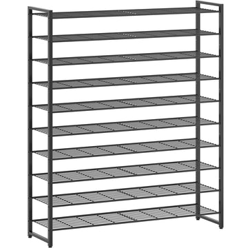10 Tier Shoe Rack for Closet, Metal Shoe Organizer Holds 62 Pairs